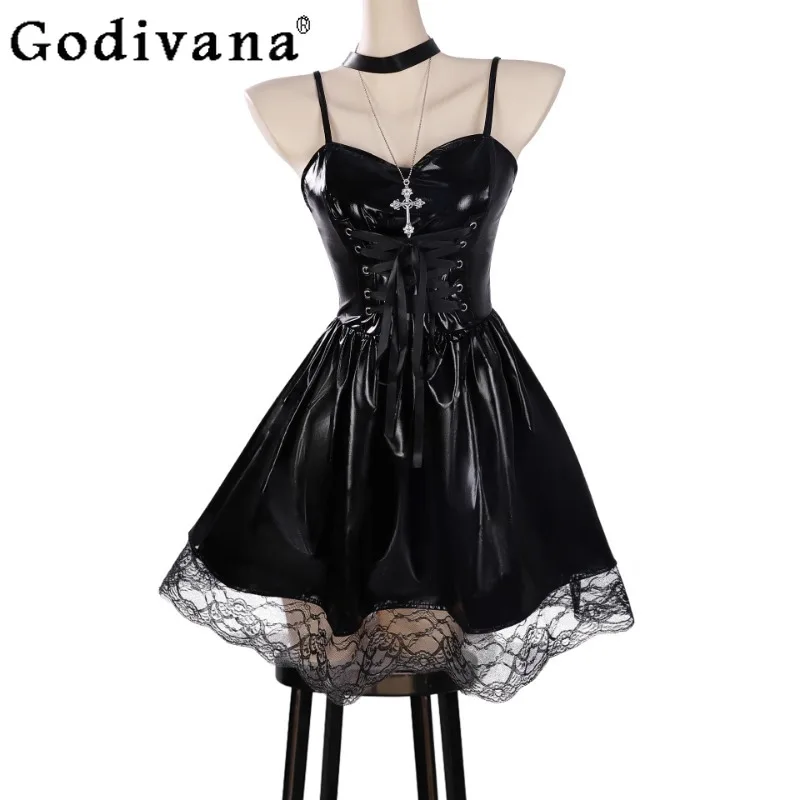 الجلود ثنائية الأبعاد لعبة كوس فستان مجموعة المرأة الرسوم المتحركة شعر مستعار أسود تأثيري فستان مُصمم حسب الطلب أنثى مثير فستان الهالوين #5