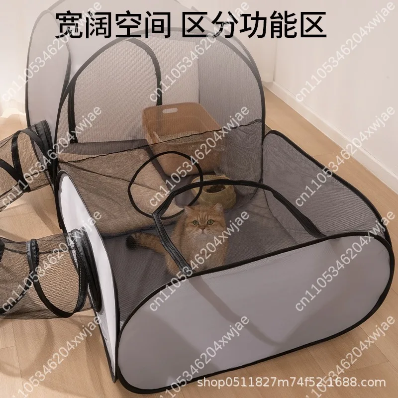 Foldable Cat Bed Pet Playpen Whelping Box Removable Washable Breathable Kitten Cage For Indoor Outdoor Travel