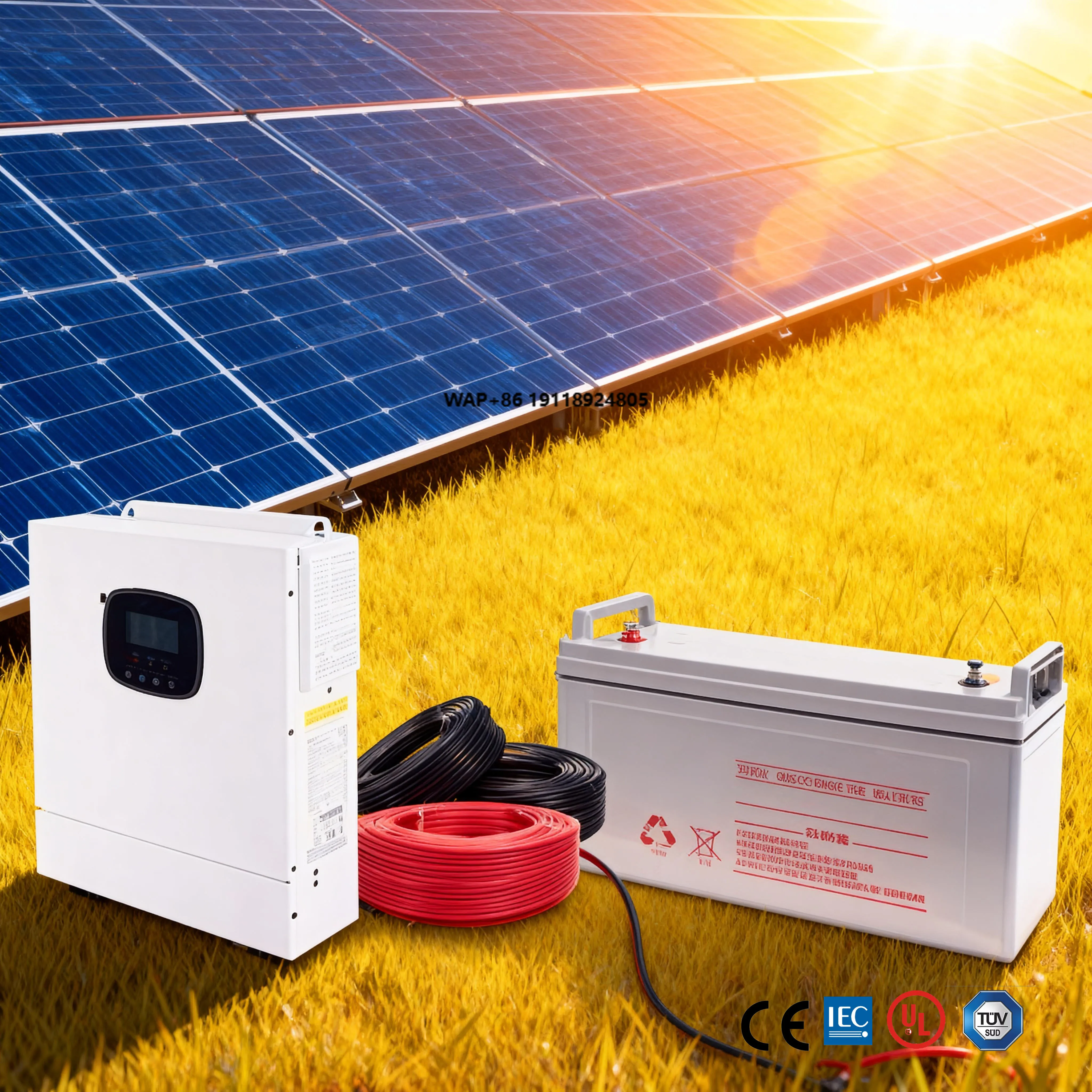Hybrid Solar System with  Batteries Bank 6KW/10KW/15KW Load Power Options