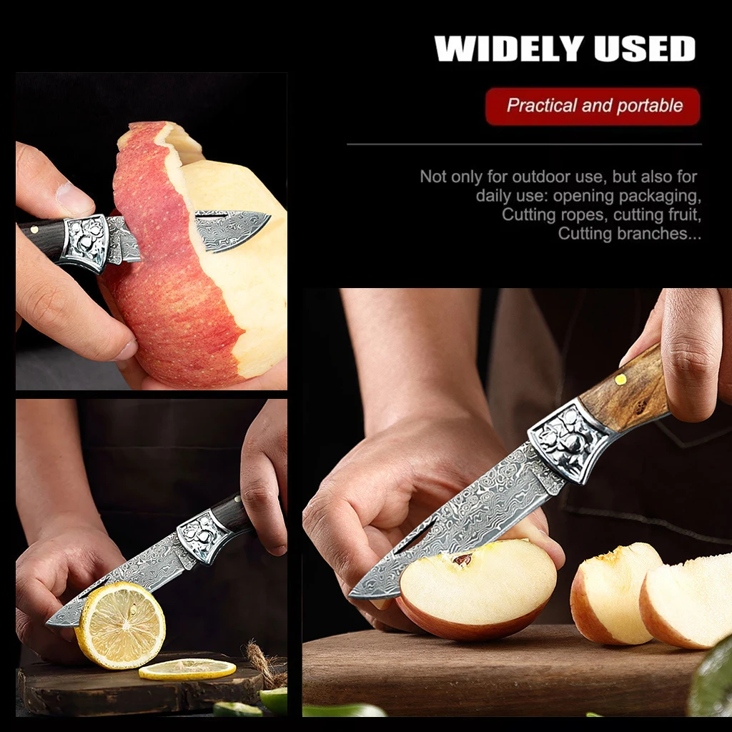 WXCOO Damascus Folding Knife F - огляд і ціна Camping Cooking Knives
