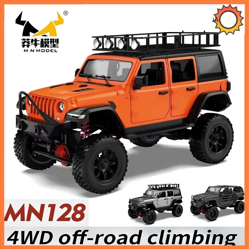 RC Crawler 4x4 Car MN128  2.4G Climbing Buggy Professional with LED Light Full Scale Remote Control Cars Toys for Boys Gift