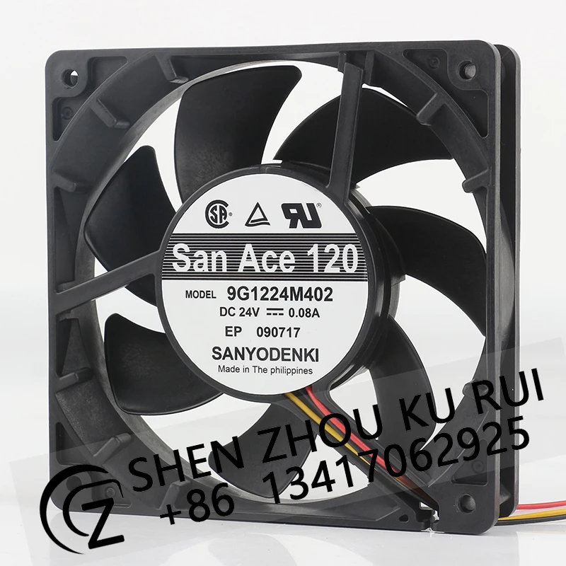 

Sanyo DC24V 0.08A 9G1224M402 12025 ball bearing inverter Heat dissipation 3-wire Cooling fan