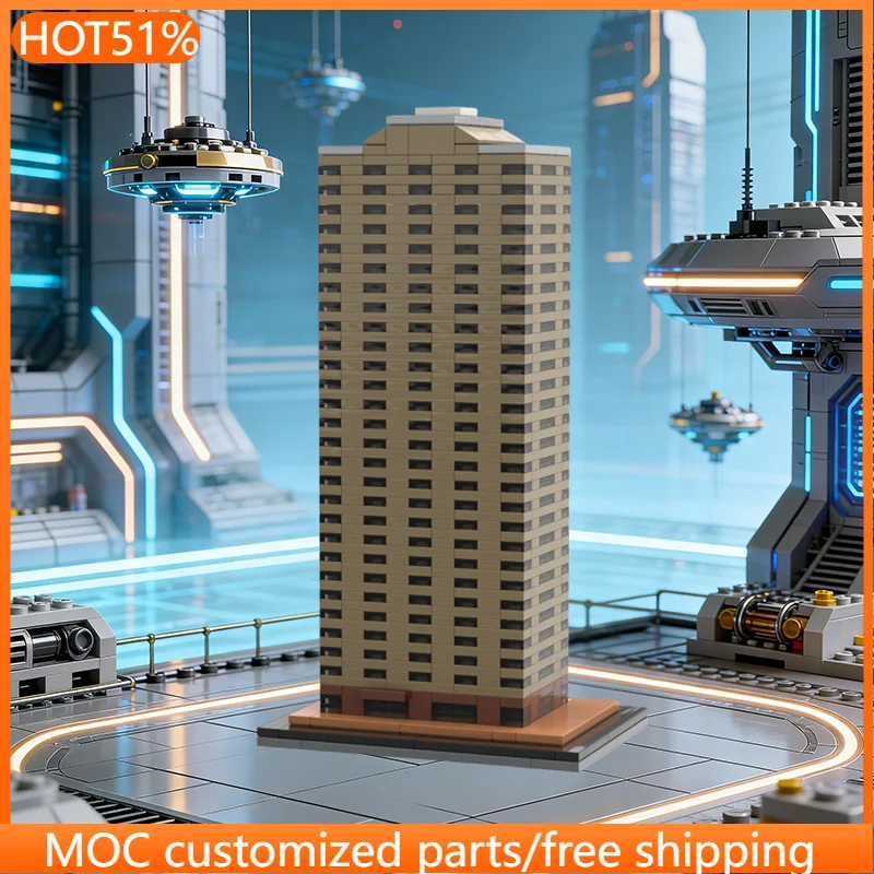 

914 PCS Urban Young Plaza MOC Customize Modular Building Block Brick Simple Model Popular Design Kids DIY Boy Assembly Toy Gift