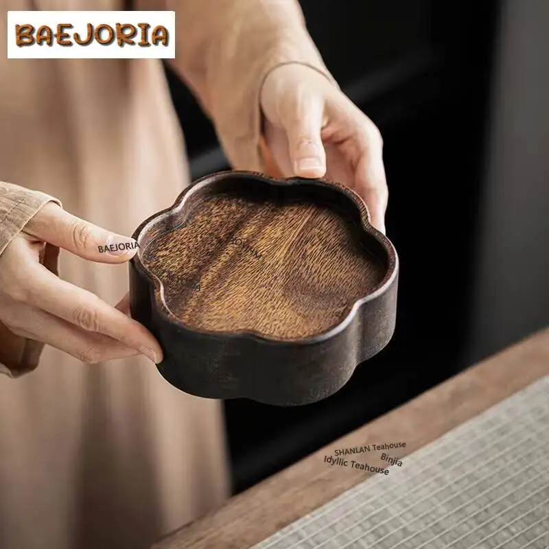 Japanese-style Walnut Dry Bubble Table Imitation Lacquer Solid Wood Small Tea Table Kung Fu Tea Set Tea Tray Board Tea Ceremony