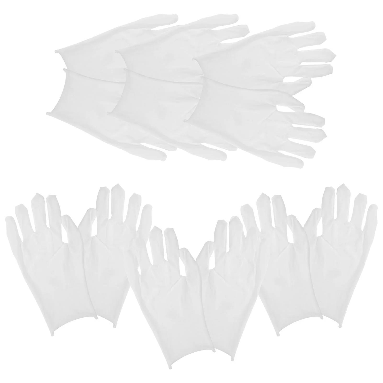 6 Pairs Gold and Silver Inspection Gloves Work Xl Cotton for Coin Handling Mens White