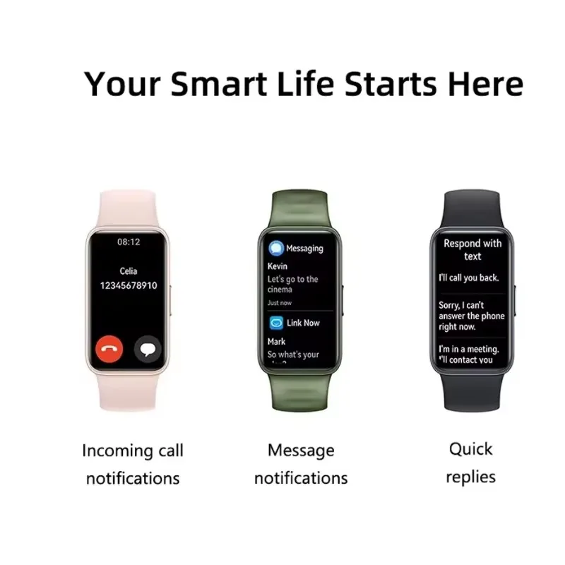 الأصلي هواوي الفرقة 8 الذكية الفرقة طوال اليوم الأكسجين في الدم 1.47 ''AMOLED شاشة معدل ضربات القلب Smartband 2 أسابيع عمر البطارية