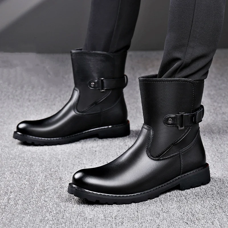 men luxury fashion chelsea boots brand designer platform shoes original leather autumn winter boot stage nightclub ankle botas