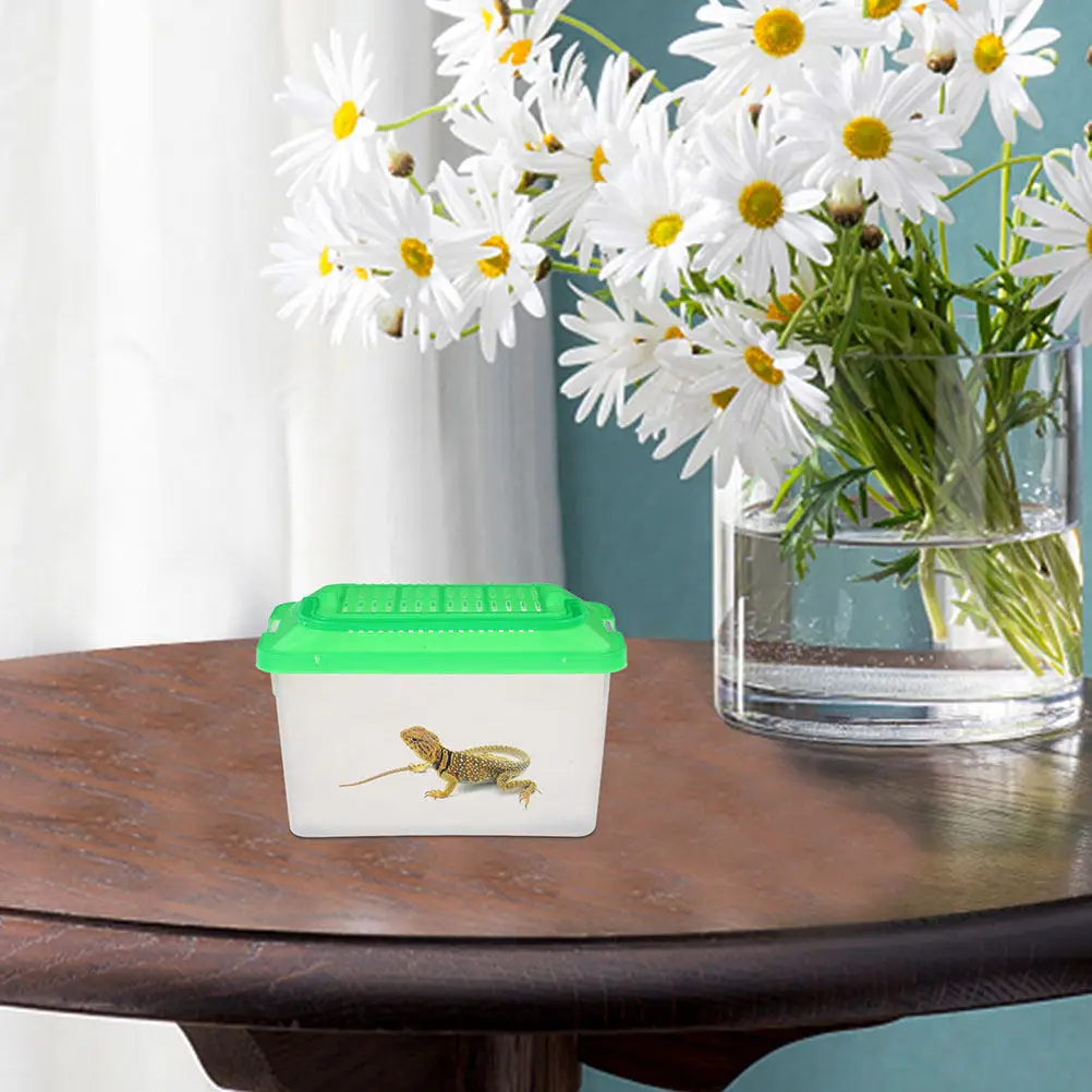 2Pcs Portable Transparent Pet Transport Box for Reptiles Fish Turtles Hamsters Travel Fish Tank Handheld Critter Carrier