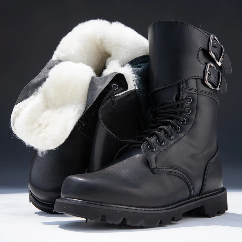 

Plush Mens Snow Boots Winter Outdoor Anti-slip Fur Men's High Top Cotton Shoes