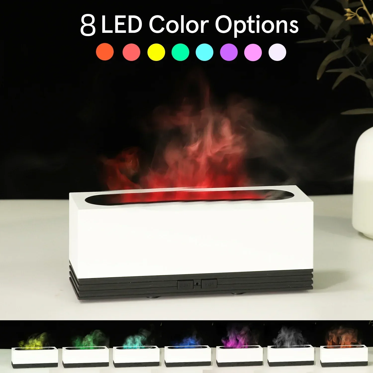 Aroma Humidifier Flame Essential Oil Diffuser Air Humidifier Aromatherapy Fragrance Diffuser with RGB Light and Remote Control