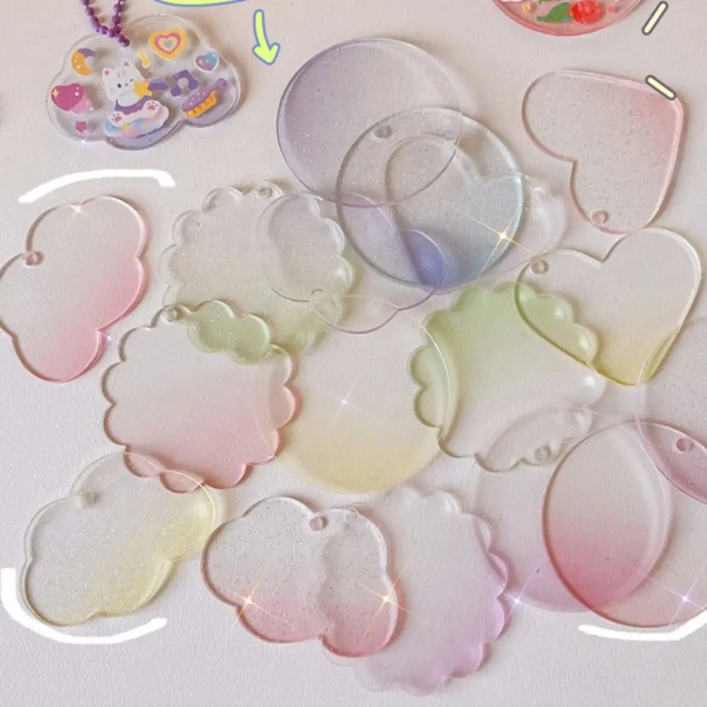 10Pcs/Set Transparent Acrylic Guka Gupan DIY Handmade Key Chain Pendant Handmade Gift