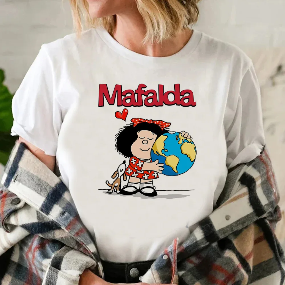 

Mafalda, женская футболка Y2K, дизайнерская футболка Манга, Женская комиксная одежда