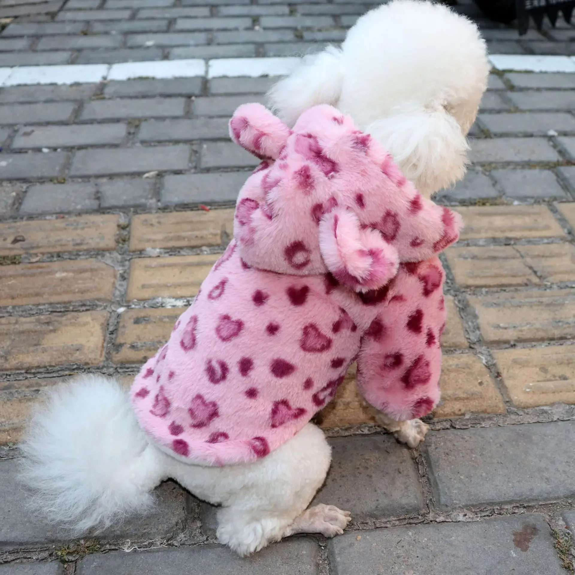 Dog Autumn/Winter Fur Coat Autumn/Winter Love Plush Coat Thick Teddy Schnauzer Pet Jacket Dog Clothes for Small Dogs