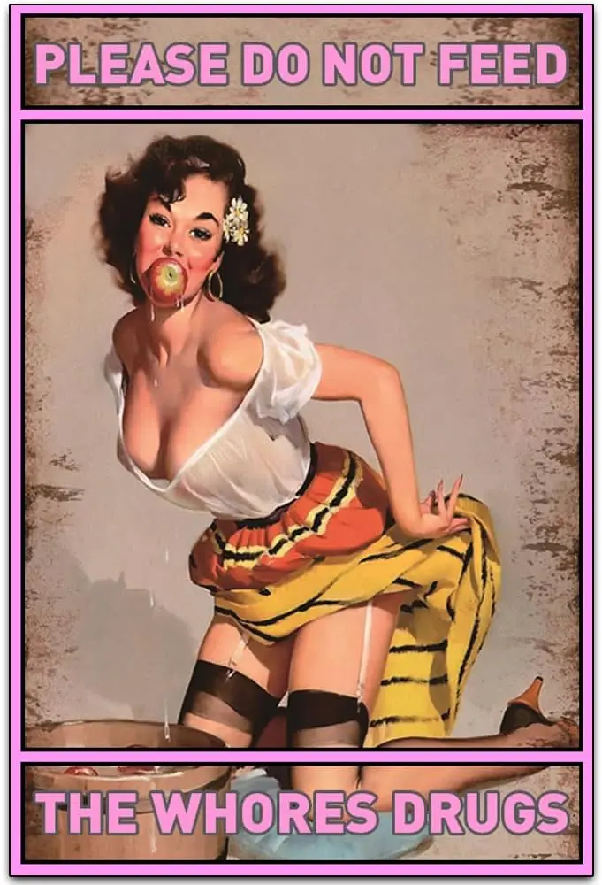 Please Do Not Feed the Drugs - Funny Retro Classic Art Wall Decoration - Garage/Room Tin ​Metal Signs Artwork - Original Vintage