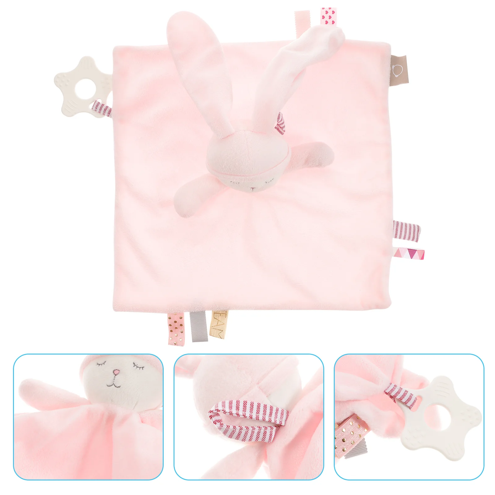 Newborn Comfort Boys Blanket Soother Toy Pink Infant Plush Rabbit Towel Kids