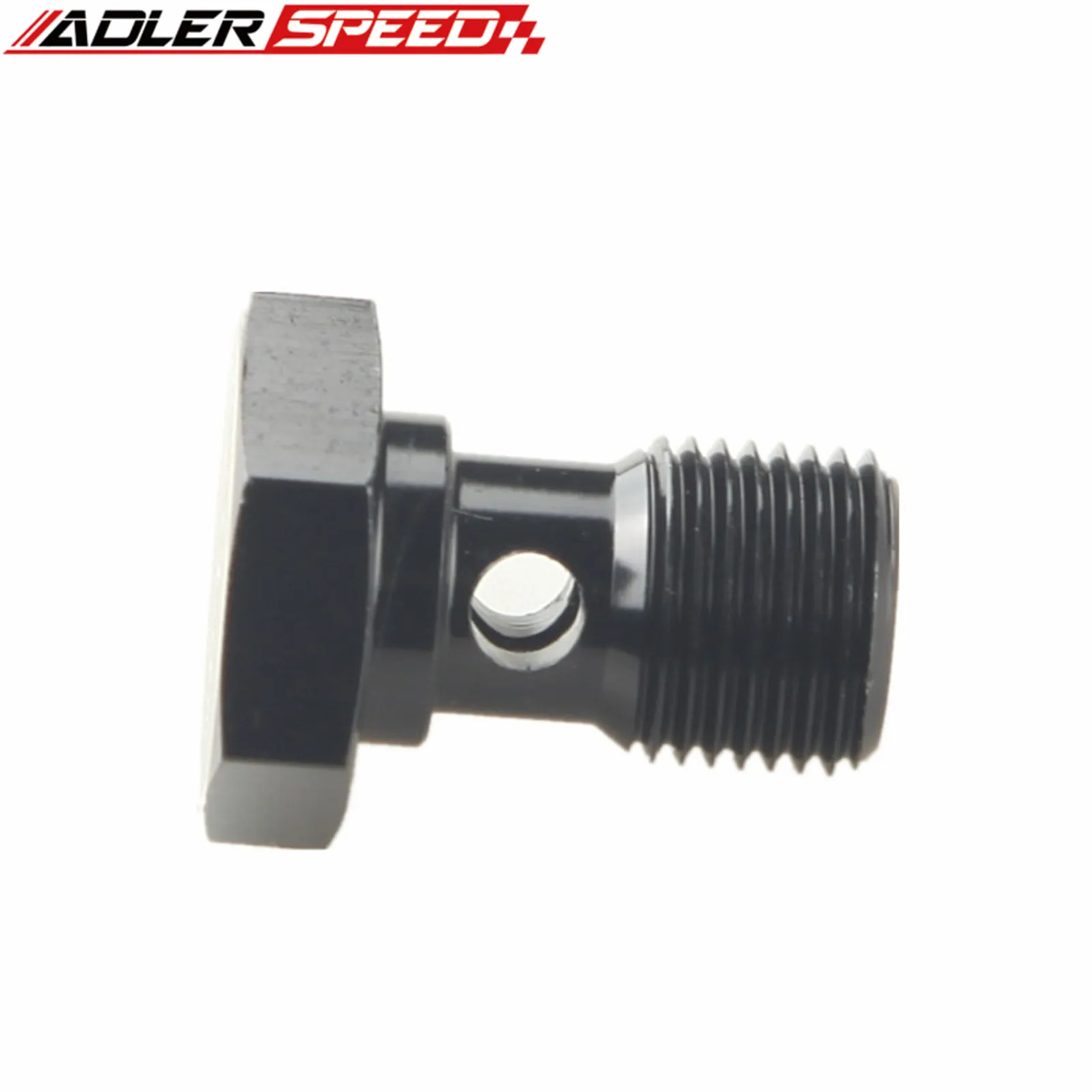 ADLERSPEED Aluminium Brake Fitting Adaptor - Banjo Bolt M8/M10/M12/M14/M16 x 1.0/1.25/1.5, 1/2-20, 7/16-24, 3/8-24 Black