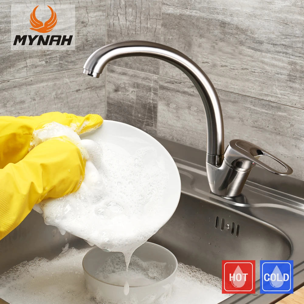 MYNAH 5 Color Kitchen Sink Faucet Hot And Cold Water Mixer Single Handle Swivel Spout Kitchen Taps Torneira Cozinha