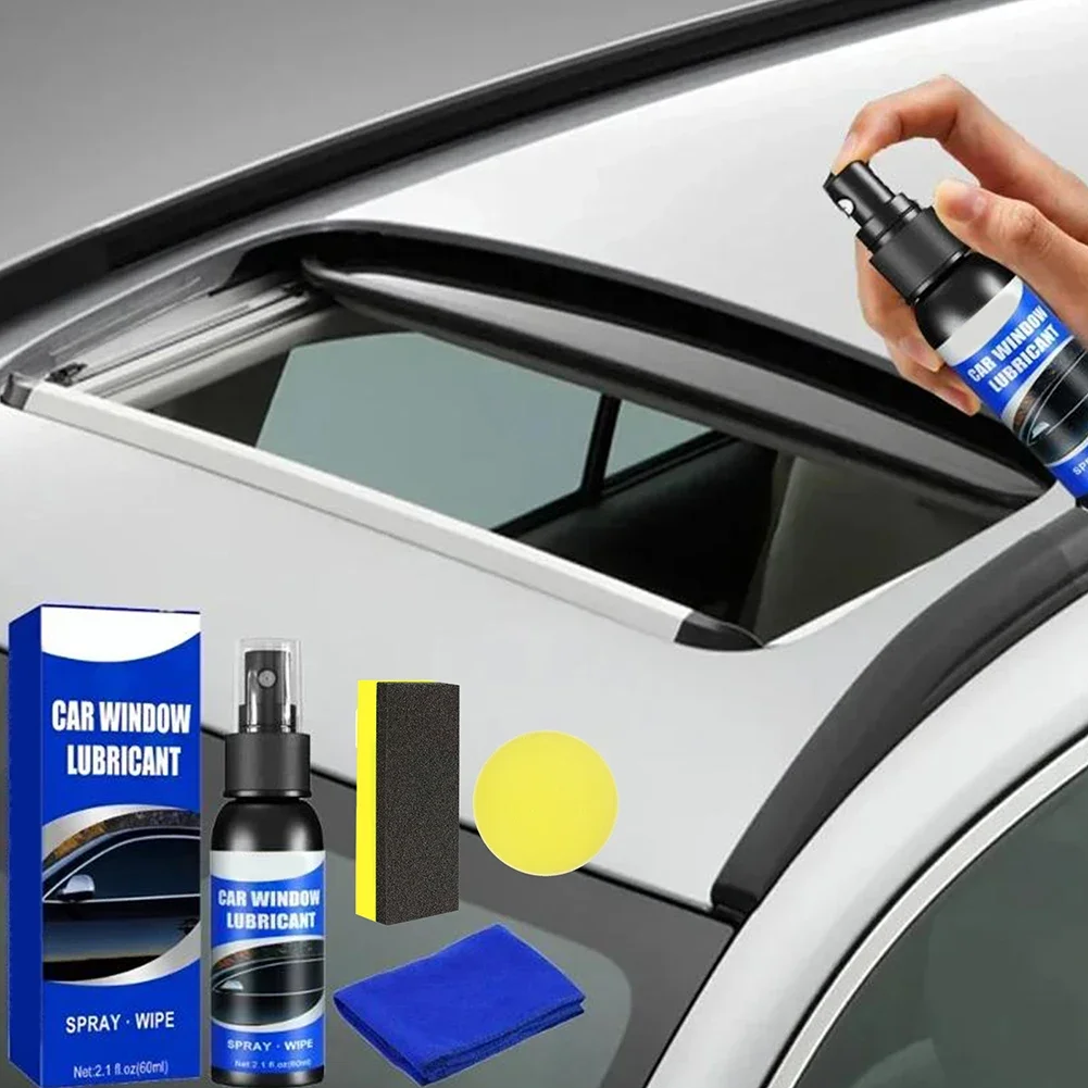 

60 мл смазка для окон автомобиля, резиновая полоса для дверей автомобиля, комплекты шумоподавления, уплотнительная лента, смазочный спрей с полотенцем и губкой