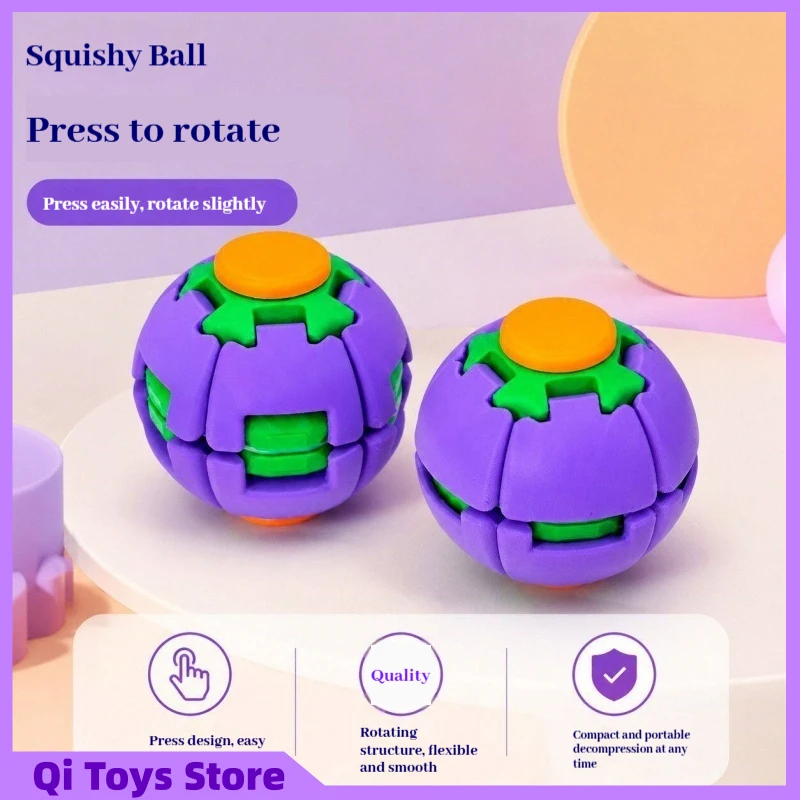 Stress Relief Toys Fidget Spinner Ball 3D Printed Press Rotation Stress Relief Toy Portable Desktop Decor Gift For Adults Office