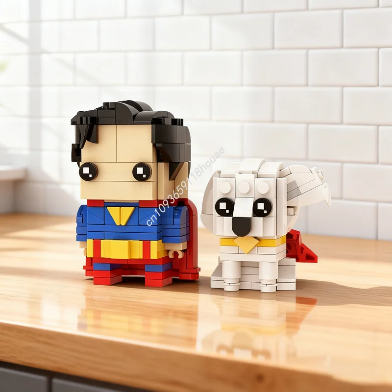 

364 шт. MOC Super Man Krypto Brickheadz Brickheadzed модель строительные игрушечные блоки сборка DIY креативные рождественские подарки кирпич для детей