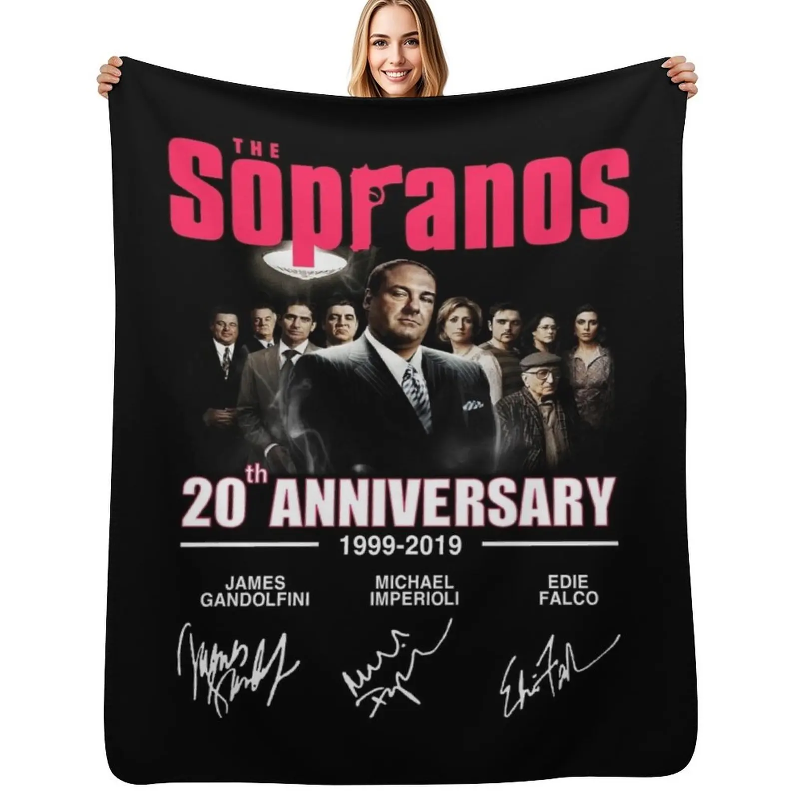 The Sopranos 20th Anniversary 1999-2019 Signatures Shirt Throw Blanket Quilt Luxury Throw blankets and throws Bed Blankets