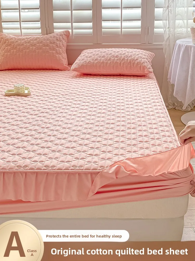 

Cotton Bed Canopy Girls .8 Dustproof Mattr Protector Thiened Insert Cotton Bedding eet Cover All Seasons Universal Use