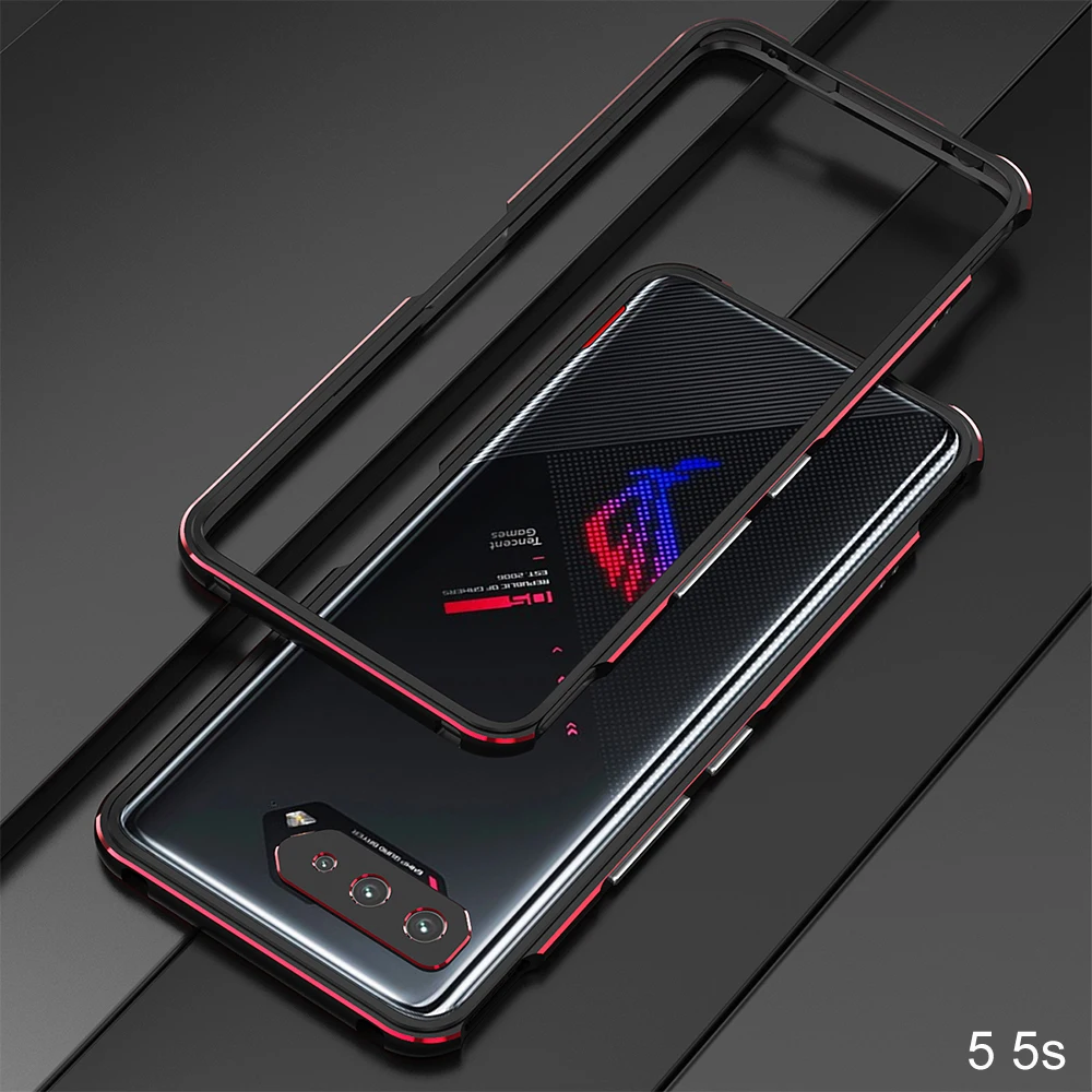 For Asus ROG Phone 7 Pro Case 6 5 5s Aluminum Metal Bumper Frame Slim Cover Skin Protective Phone Funda + Carmera Lens Protector