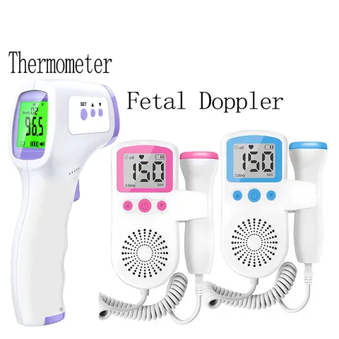 Medical Temperature Infrared Thermometer Forehead Digital Non-contact Thermomete or 3.0MHz Doppler Fetal Heart Rate Monitor