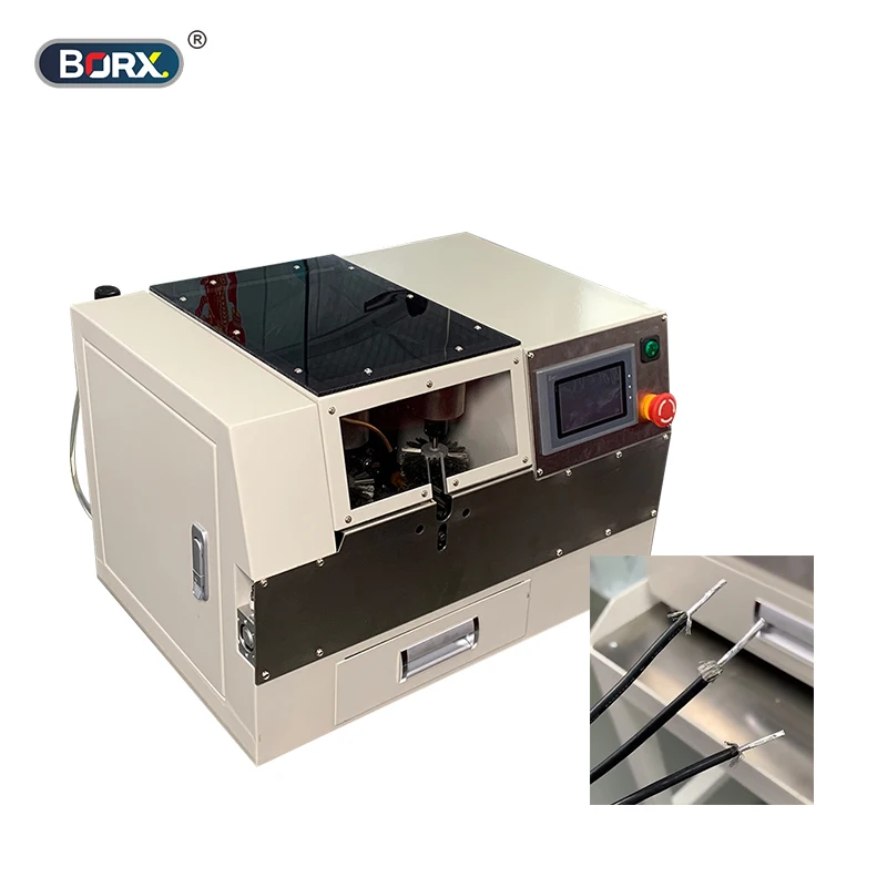 Automatic Knitting Shears Shielded Wire Braid Scattering Cutting Machine HD Touch Screen Foot Switch High Efficiency For Data Ca
