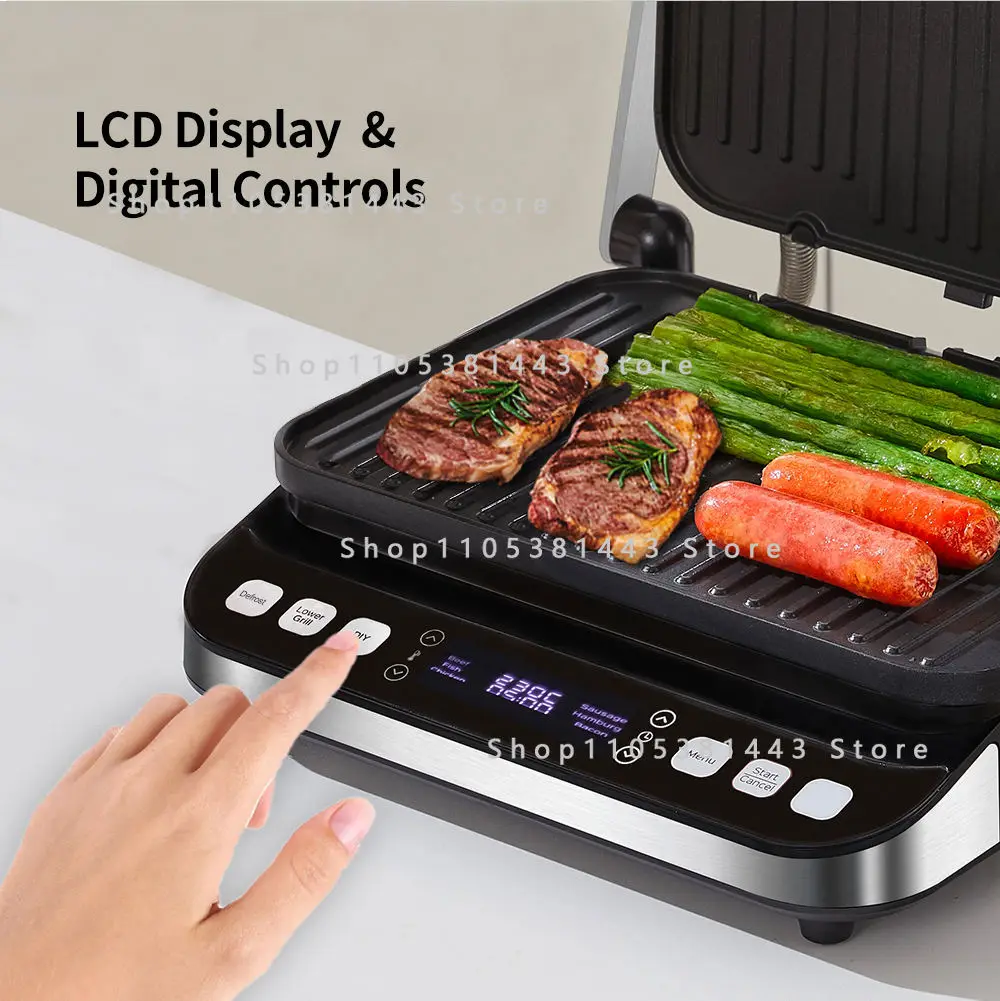 Automatic Steak Maker & Contact Grill for Waffle Panini BBQ Multifunction Electric Grill Pan