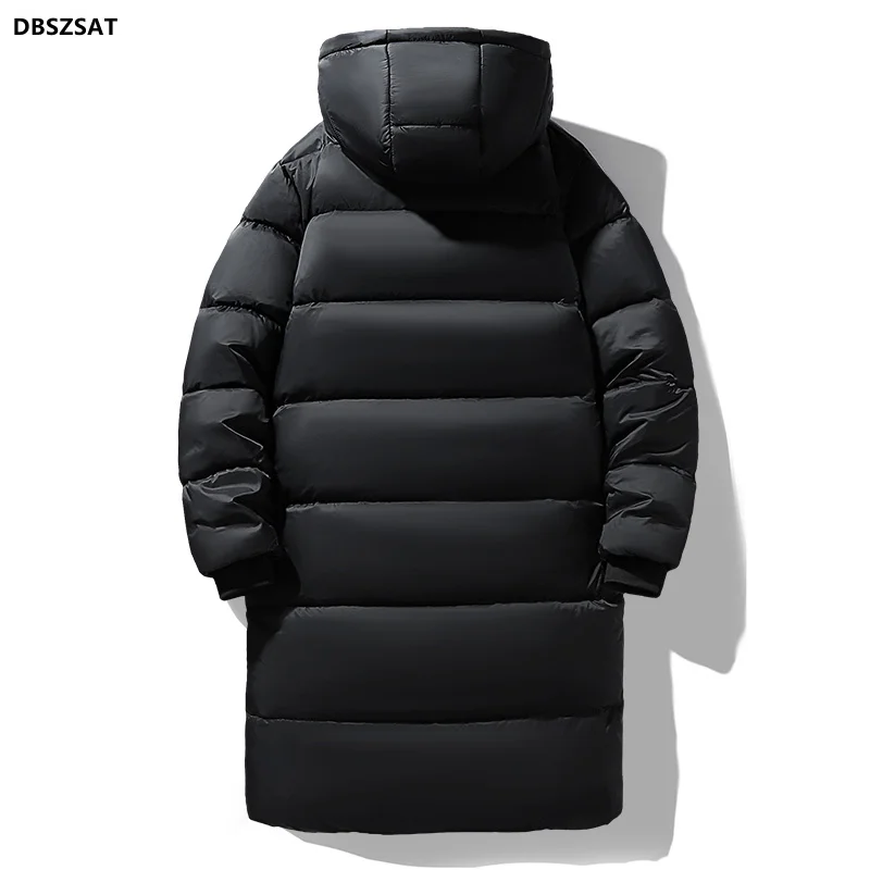 2025 Brand Clothing Men Winter Parka Long Section 2 Colors New Warm Thicken Jacket Outwear Windproof Coat Hooded Plus Size M-4Xl