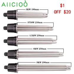 AIICIOO-elemento calefactor de triple abrazadera, calentador eléctrico Tubular de inmersión, 2 pulgadas, 3kW, 3750W, 4,5 kW, 6kW, 9kW