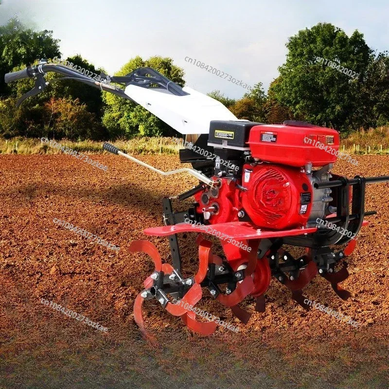 Mini-Tiller New Rotary Tiller Elderly Cultivation Machine Ditching Small Multi-Functional New Diesel Plow