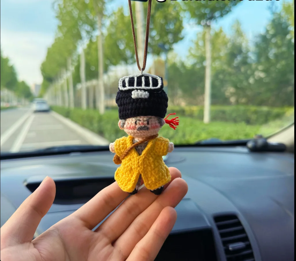 Fertige handgehäkelte zombie road chief Lin Zhengying anhänger auto rückspiegel dekoration auto anhänger