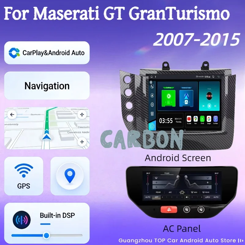 GZ Car Aircon Board For Maserati GT GranTurismo 2007-2017 Screen Carbon Fiber Multimedia Android Player GPS Navigation Head Unit