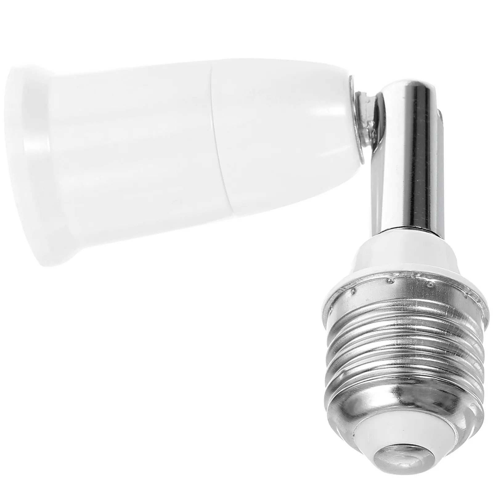 E27 to E27 Light Bulb Extender Socket Flexible Swivel Head 360 Degree Adjustable Lamp Socket Adapter for Fixture Longevity