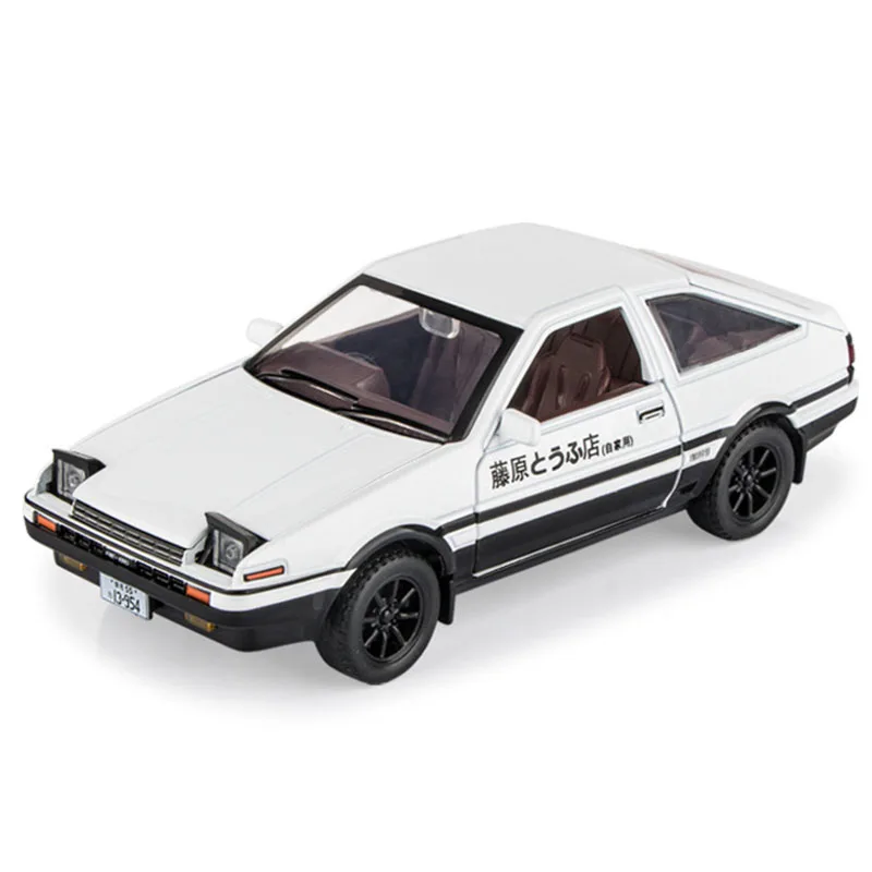 1:32 AE86 Alloy Diecast Car Model Vehicle Light Sound Simulation Pull Back Car For Kid Toys Gifts