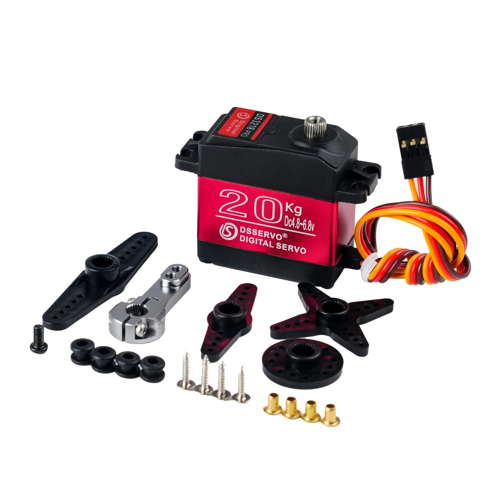 20KG Cyfrowy serwomotor DS3218 Pro 180/270 stopni Metal Gear Servo z ramieniem serwa 25T do 1/8 1/10 RC Car Robot Model DIY Parts