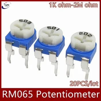 10 יחידות RM065 RM-065 1K 2K 3K 5K 10K 20K 50K 100K 200K 500K 1M 100 200 300 500 אום Trimpot Trimmer Potentiometer משתנה ממתג התנגדות