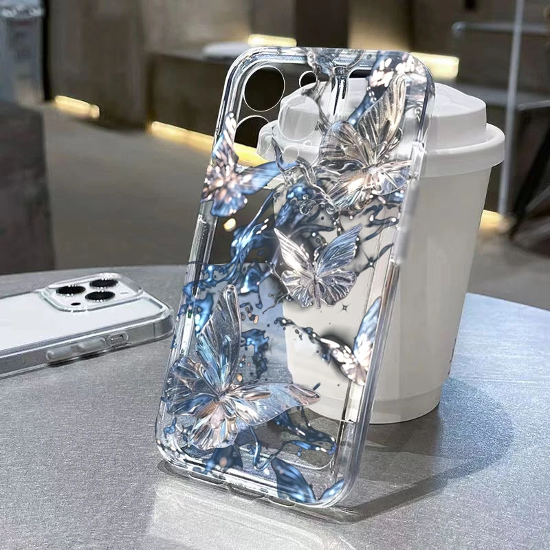 Luxury 3D Butterfly Clear Phone Case For iPhone 17 16 Pro Max 15 14 13 12 11 XS X XR 7 8 Plus 16E Air Soft TPU Protective Cover