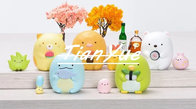 Cute Animal Corner Creature Sushi Party Sumikko gurashi Osushino kai 5 pz/set giocattoli regalo di natale per bambini 5cm