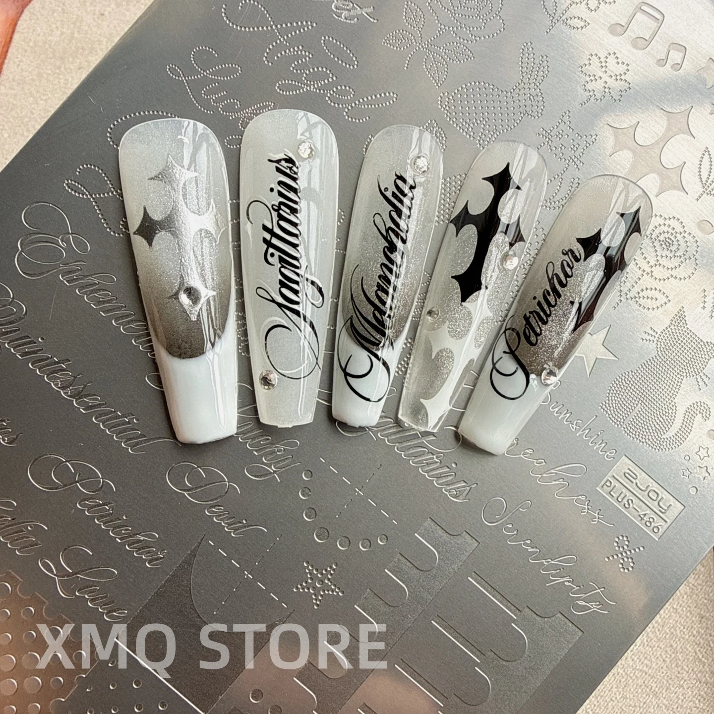 XMQ NAIL ART STAMPING PLATES CALLIGRAPHY TEMPLATES POLKA DOT IMAGEPLATES