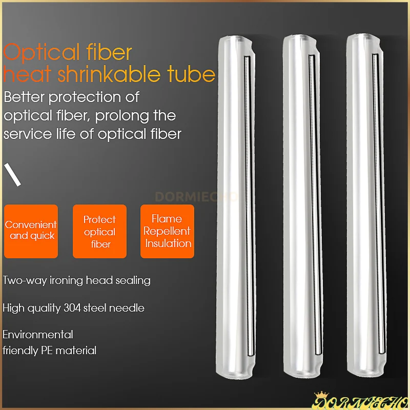 Single Steel Needle Fiber Optic Heat Shrink Tube Sleeve 60mm FTTH Fiber Optic Fusion Splice Protection Tube