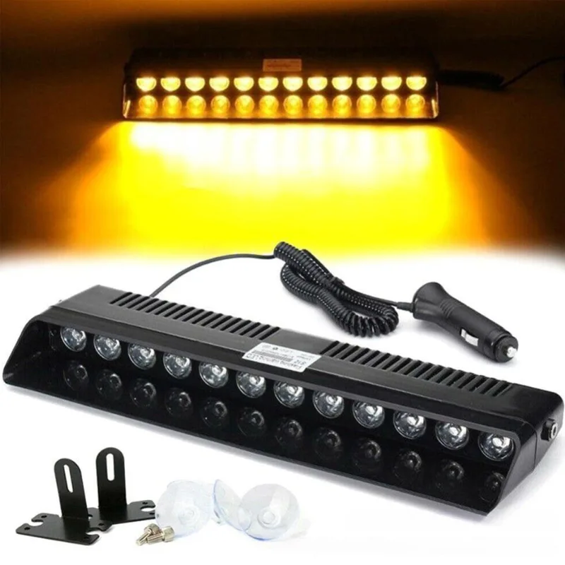 

Car Strobe Flashing Lights lights 12LED Emergency Lamp 14Modes Car Front Glass Lamp Flasher Warning Light 12V 12W Red Blue White