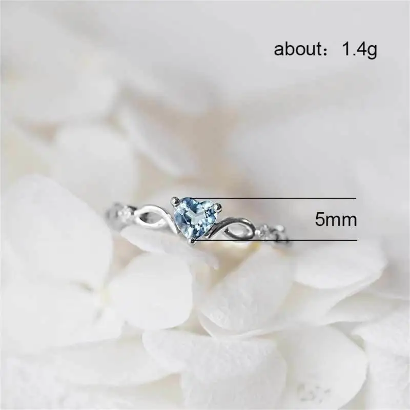 Simple Heart Ring For Women Female Cute Finger Rings Romantic Birthday Jewelry Gift Girlfriend Fashion Zircon Stone Rings