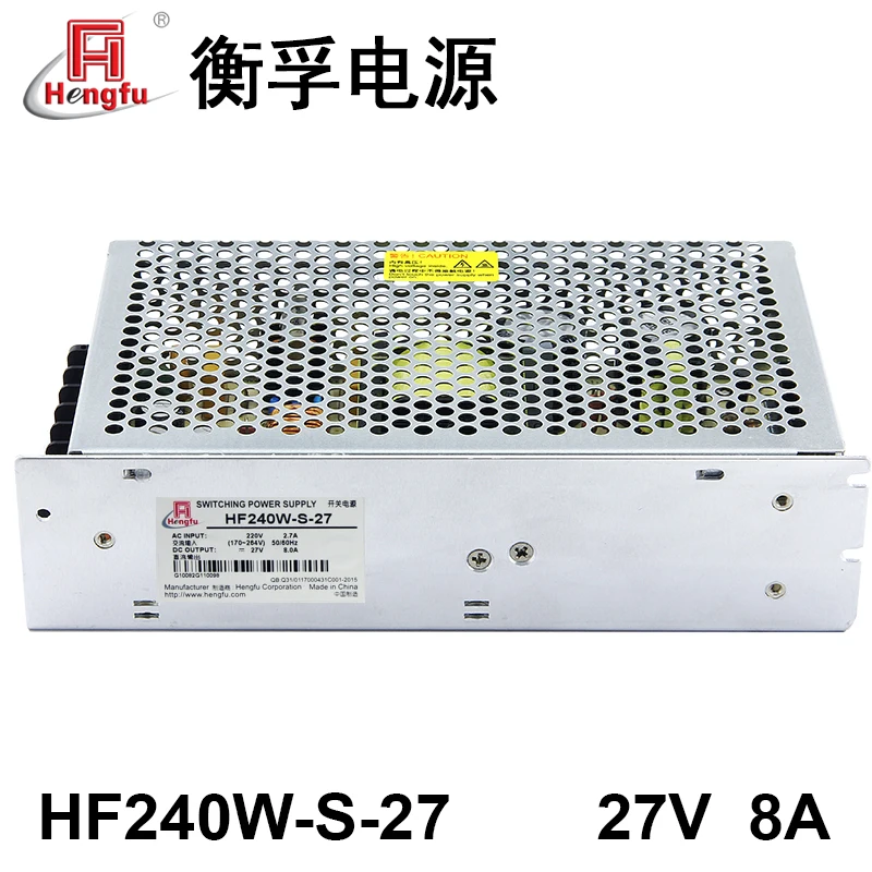 Factory Produce Hengfu HF240W-S-27 Adapter Charger  AC 220V Transfer DC 27V 8A Laser Industry Switching Power Charger