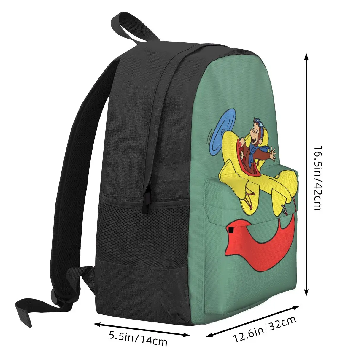 Curious George In An Airplan Backpack Hot Sale Daypack Large Capacity Boys Girls BookBag School Bag Shoulder Bags for Men Women