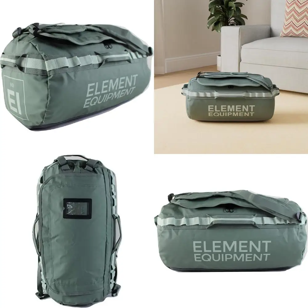 حقيبة من القماش الخشن متوسطة الحجم مقاومة للماء باللون الأخضر الزيتوني مع أشرطة كتف للمعدات الخارجية #1