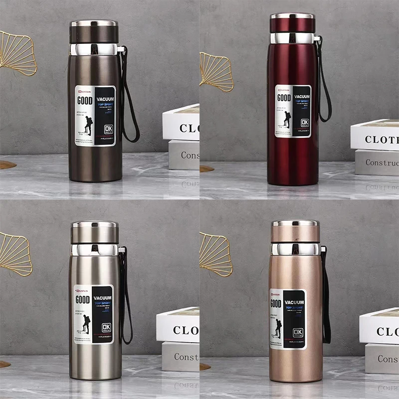 Large Capacity Outdoor Thermos Cup Stainless Steel 24 Hours Heat Preservation Cold Preservation 1000ml Water Bottle