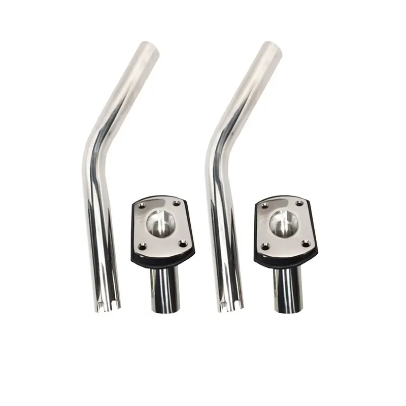 316 Stainless Steel Marine Fishing Rod Holder Adjustable Mirror Finish Bracket for Boat Deck Embedded Mount Heavy Duty